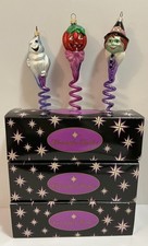 CHRISTOPHER RADKO HALLOWEEN TWIST SWIRL ORNAMENTS GHOST JACK O LANTERN WITCH NEW picture