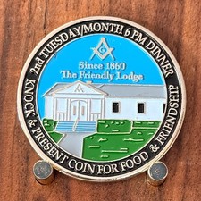 John Warren Masonic Lodge Boston Marathon Challenge Coin W#31 picture