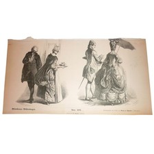Antique Münchener Bilderbogen Nro 373 German Wood Engraving Braun & Schneider picture