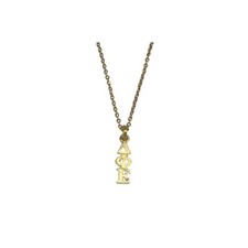 Gold Delta Phi Epsilon DPE DeltaPhi Sorority Lavaliere Necklace picture