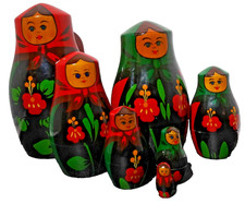 Vintage Set USSR Russian Matryoshka 7 Pc Nesting Dolls 5