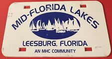 Mid Florida Lakes Booster License Plate Leesburg Sailboats THICK PLASTIC picture