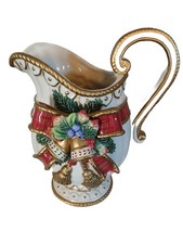 Fitz and Floyd Classic Florentine Christmas Pitcher with Bow Gorgeous picture