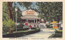 El Patio Dancing Ballroom Lakeside Park Colorado 1950s linen postcard picture