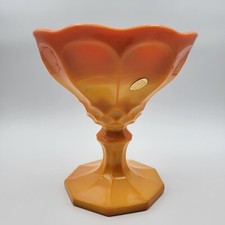 LE SMITH Bittersweet Dominion Pedestal Compote Fayette Line Original Label 60's picture