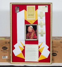 Pope John Paul II Papal Mass Framed Display - Stole, Program, Transcript picture