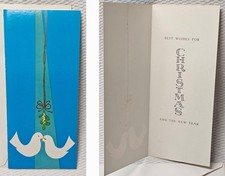 NOS Vintage 1960s Artistic Greetings Turtle Doves Under Mistletoe Christmas Card picture