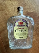 Vintage 1966 Seagrams CROWN ROYAL Bottle With Tax Stamp. Fantastic Condition picture