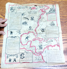 ORIGINAL VINTAGE SUNKEN BURIED TREASURES MAP 15x14 1965 HISTORICAL DOCUMENTS CO picture