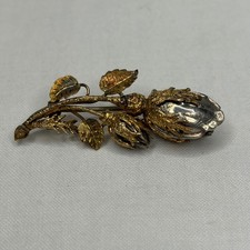 Antique Victorian gilt silver rose brooch picture