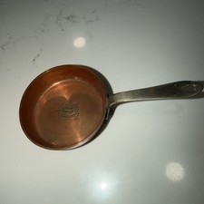 Vintage French Copper Miniature Frying Pan Lasserre Restaurant Paris picture