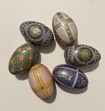 Vintage VinCenzo Faberge Tin Litho Eggs Lot Of 6 picture