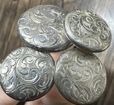 LEYS CHRISTIE & CO Antique Edwardian Sterling Silver Hat Pins Art Nouveau Set 4 picture