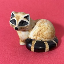 VTG Ceramic Racoon Figurine by California Artisan Hazel Olsen, 1989 Cute Critter picture