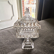 Vintage Jeanette glass company wedding box / bowl clear candy dish picture