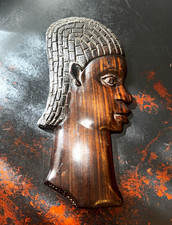 Rare Vintage1950s Hand-Carved Nigerian Ebony Wall Plaque –