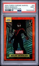 2024 TOPPS CHROME MARVEL #81 MILES MORALES ORANGE REFRACTOR 17/25 PSA 9 picture