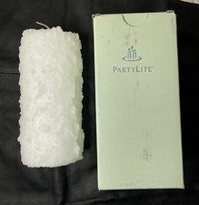 Partylite Candle -C3688 Beautiful White Snow Pillar Scented ￼ -NEW- ￼RETIRED picture