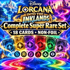 Disney Lorcana Into the Inklands Complete Super Rare Set 18 Non-Foil EN picture