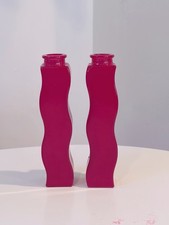 Set of Two Vintage 1990’s IKEA Skämt Wavy Squiggle Glass Vases by Sigga Heimis picture