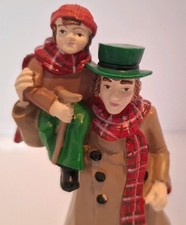 Vintage 1993 Novelino A Christmas Carol Bob Cratchit & Tiny Tim Figurine w/ Box picture