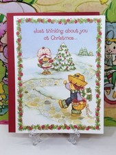 Beautiful Vintage Strawberry Shortcake Christmas Card & Envelope picture