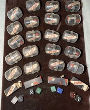 24 Pair Vintage Tiny Glass Miniature Dice .25” Assorted Colors In Capsules NOS picture