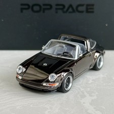 Xcartoys x POP RACE 1:64 SINGER 964 Targa S-DarkChrome001 Diecast Model Car picture