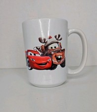 Disney Pixar Cars Ceramic coffee mug cup McQueen & Mater Christmas picture