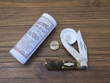 Great Eastern Cutlery #72 Antique Yellow Jigged French Creek Trapper 728226 GEC picture