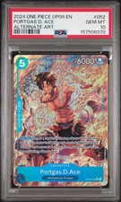 2024 ONE PIECE OP08-TWO LEGENDS ALTERNATE ART #052 PORTGAS D. ACE PSA 10 picture