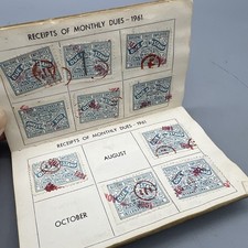 1961 BUILDING SERVICE LOCAL 32 AFL UNION MEMBERSHIP BOOK STAMP CARD picture