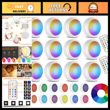 LED Puck Lights - 13 Color RGB, Wireless Remote Control, Battery Powered, Perfec picture