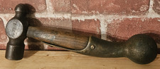 VINTAGE BLACKSMITH HAMMER W/ BRASS HORSE HAMES HANDLE KNOB - UNUSUAL TOOL picture