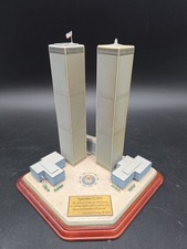 Danbury Mint World Trade Center Twin Towers Commemorative Sculture 9/11 Plaque picture
