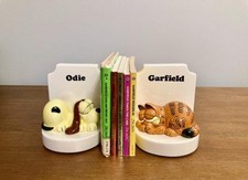 Vtg Enesco Garfield Odie Ceramic Bookends Set 1981 United Feature Syndicate Rare picture