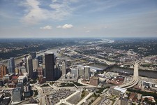 Pittsburgh Pennsylvania Allegheny River Aerial View 2000s Skyline Bridges picture