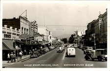 Market Street, Redding, California CA RPPC Postcard picture