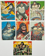 King Kong 1976 - Vintage Japanese Mini Cards Lot of 7 - Yamakatsu Japan Retro picture