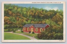 Museum Drake Memorial State Park Titusville Pa Linen Postcard No 3756 picture