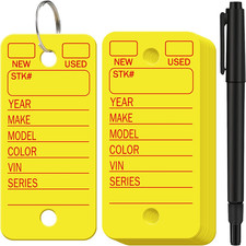 200 Pcs Poly Car Key Tags with 200 Pcs Rings and 2 Markers, Plastic Key Ring Tag picture