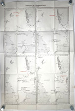 1917 Oct. 16-18 WWI GERMAN RAID ON SCANDINAVIAN CONVOY old naval engagement map picture