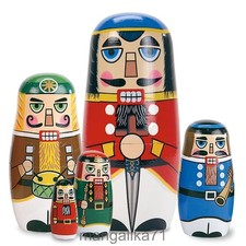 Set of 5 Nutcracker Nesting Dolls - picture