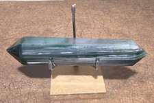 Polished Double-Terminated Green Crystal Point Wand on Stand, Approx. 6 in picture