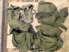 Vintage US Military Bag Lot Sack Shoulder Bag Pack & Mess Tray Kit picture