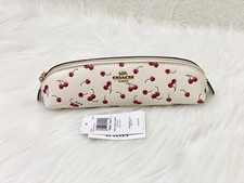NWT Coach Cherry Print Pencil Case CFA45 Gold/Chalk Multi picture