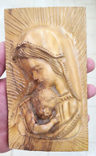 Handmade Olive Wood Vintage Madonna & Child Holy Land picture