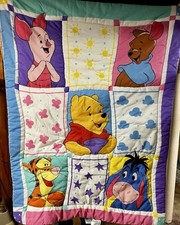 Disney’s Vintage Winnie the Pooh 1995 Patchwork Quilt Comforter Piglet Tigger picture
