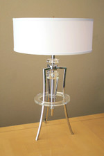 GORGEOUS RARE LUCITE ATOMIC ART DECO FUTURISTIC TABLE LAMP MID CENTURY MCM VTG picture