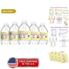Alice in Wonderland Bottle Wraps - 20 Alice Water Bottle Labels - Made in the picture